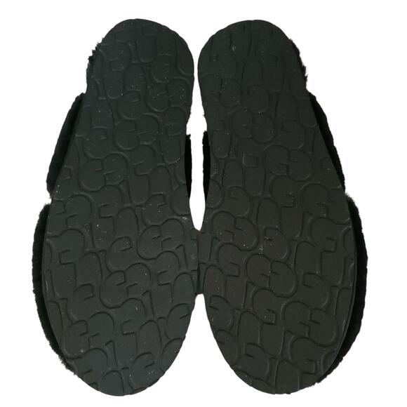 Authentic UGG Dalla Plaid black sheepskin slip on comfy slippers in box Size 10 - Picture 6 of 10